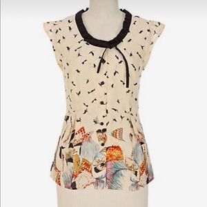Rare Anthro Ruffle Neck Blouse